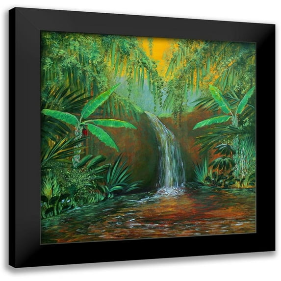 Francis, Sandra 12x12 Black Modern Framed Museum Art Print Titled - Jungle Pool