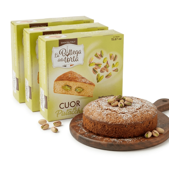 Chocolitaly Pack of 3 Italian Sponge Cakes  Soft Pound Coffee Pastry  Individually Boxed Premium Bakery Fresh Snack Cake Dessert  Ready to Serve  Pistachio Flavor  Made in Italy