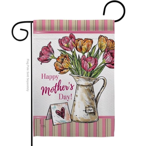 Breeze Decor G165148-BO Mother Day Bouquet Garden Flag Family Mothers 13 x 18.5 in. Double-Sided Decorative Vertical Flags for House Decoration Banner Yard Gift