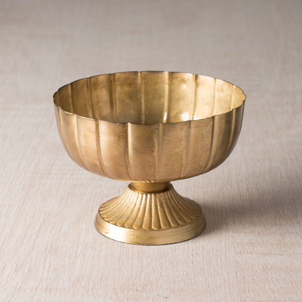Party Ornaments Wedding Decor Metal Compote Round Bowl with Pedestal
