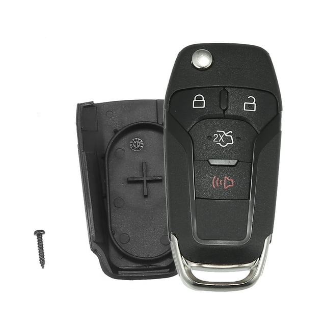 Estuche de llave inteligente de 4 botones Cubierta de carcasa de llave remota de entrada sin llave para Ford Fusion Edge Explorer 2013-2018 N5F-A08TAA 164-R7986 con cuchilla sin chip