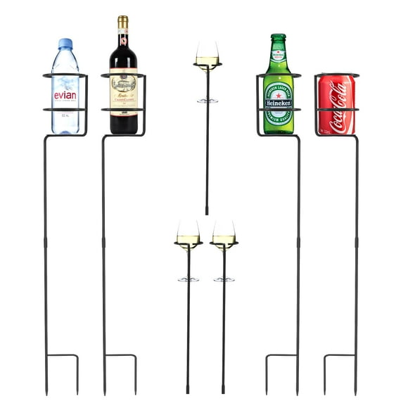 Juego de 7 estacas resistentes para exteriores Urban Deco con portavasos