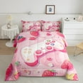 thumbnail image 2 of Manfei Teens Adults Kawaii Gamer Gamepads Bedding Comforter Set 2pcs,Video Game Twin Comforter Sets Microfiber,Cartoon Fruit Strawberry Breathable Bedding Set,Super Cozy Room Decor,Reversible, 2 of 8