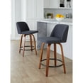 Carson Carrington Vallberga 24" Counter Stool with Walnut Wood Base