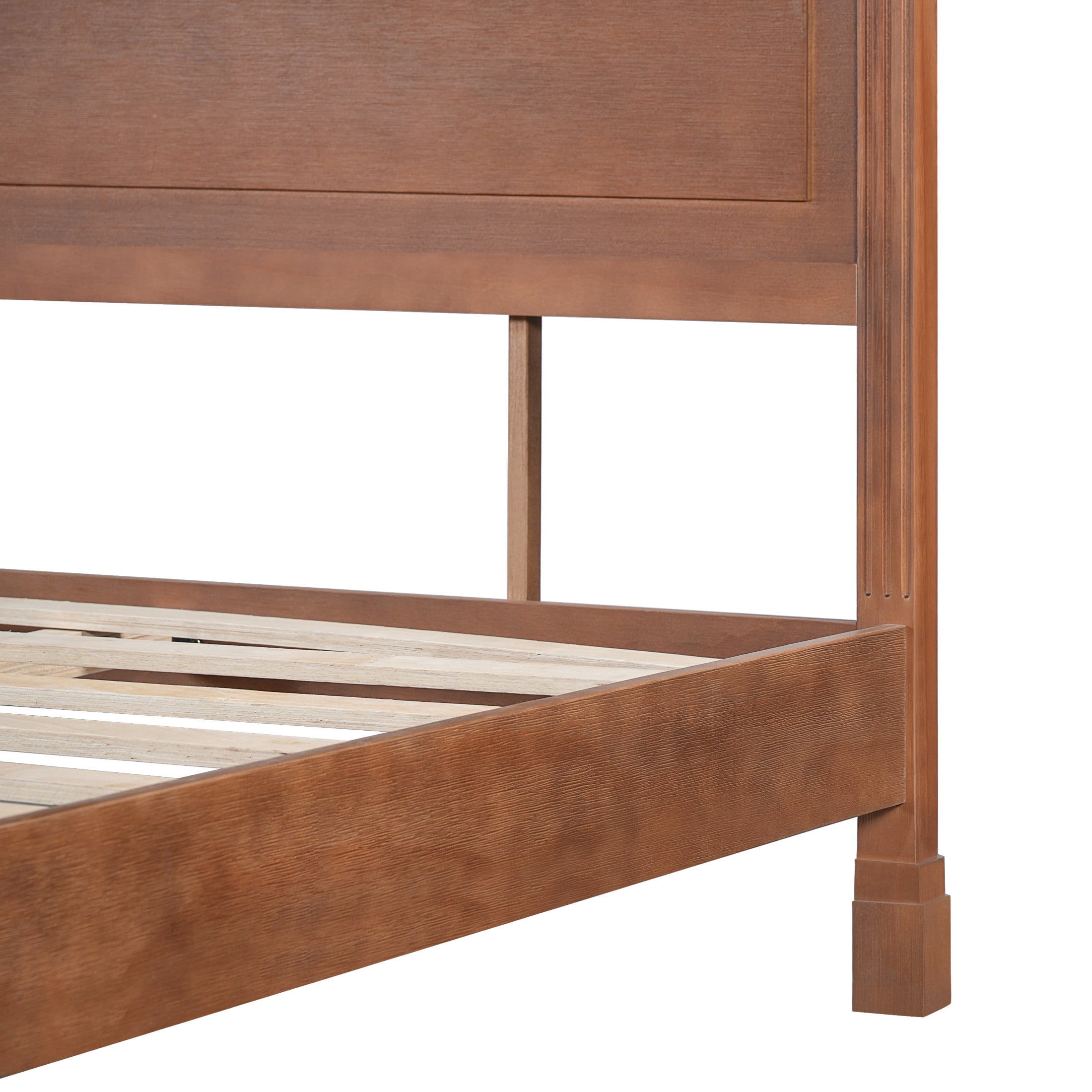 Christopher Knight Home Rustic Solid Wood Queen Bed Frame with High Headboard and Footboard, Brown