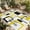 Yellow, variant on Blue Black Geometric Outdoor Rug for Patio/Deck/Porch, Non-Slip Large Area Rug 5 x 8 Ft, Modern Minimalist Stripes Aesthetic Indoor Outdoor Rugs Washable Area Rugs, Camping Rug Carpet Runner