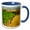 Blue/White, variant on 3drose, Washington, Walla Walla. Blue Mountains, Vineyard - Us48 Rdu0231 - Richard Duval, 11oz Two-tone Green Mug