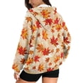 thumbnail image 2 of Renewold Maple Leaf Orange Womens Full Zip Oversized Hoodies Long Sleeve Cardigan Fashion Pullover Jackets Loose Fit Sweatshirt Hoodie Graphic Hoodie Trendy Fall Clothing for Leggings, XS, 2 of 7