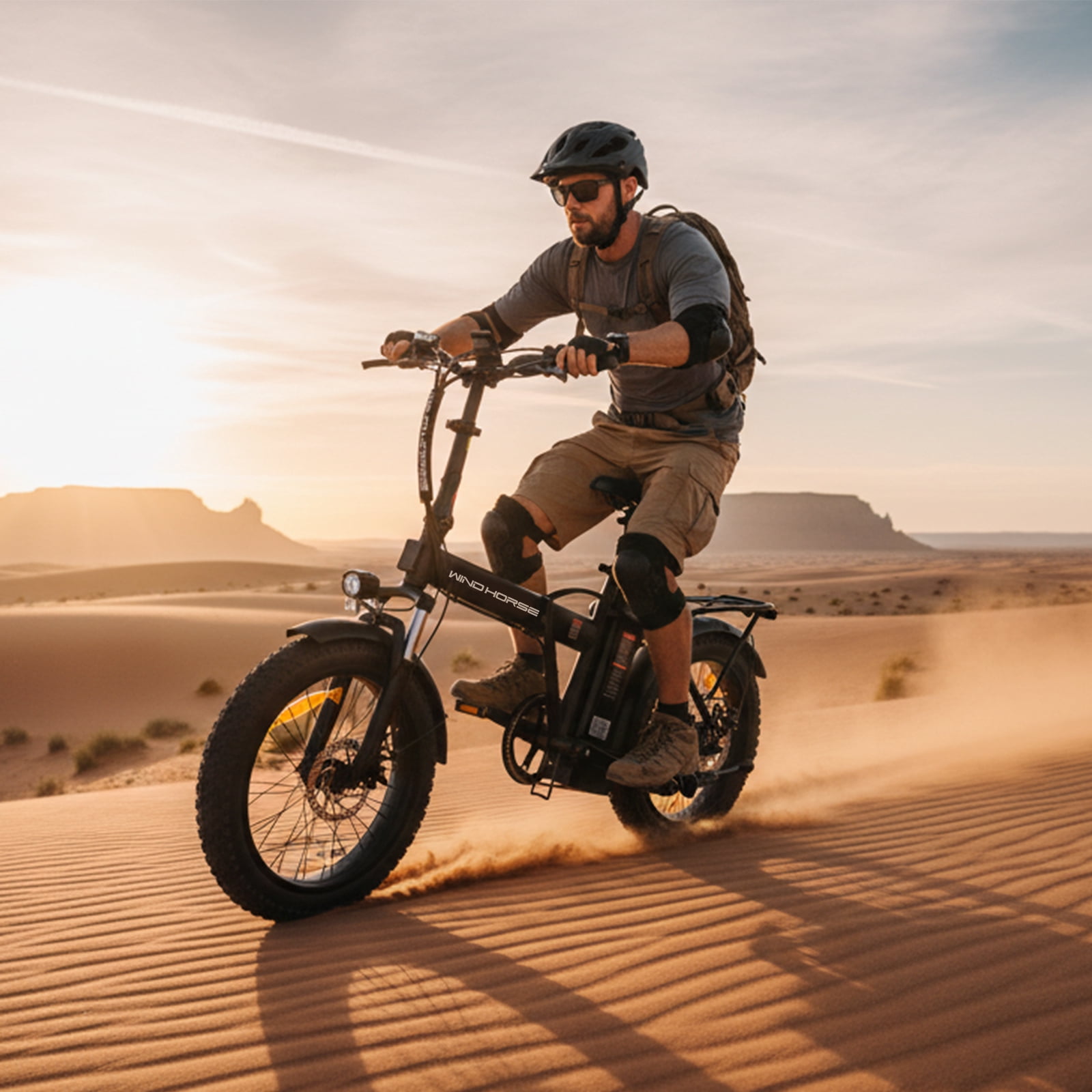 Windhorse 20" Fat Tire Electric Bike for Adults, 20 mph, 70 mile Range, 983W Motor, 48V 15.6Ah Removable Battery Foldable Ebike