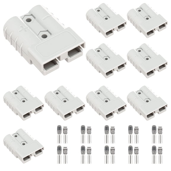 TMWEFUSC 10Pcs Battery Quick Connector Kit 50A 600V Battery Quick Disconnect Plug for Winch Trailer Truck and Towing System