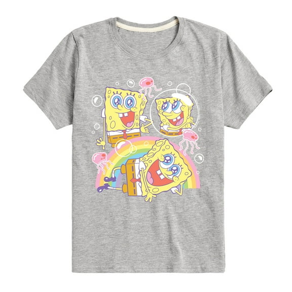 Spongebob Squarepants - Cute Face Rainbow - Toddler And Youth Short Sleeve Graphic T-Shirt