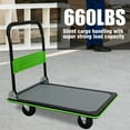 thumbnail image 5 of Foldable Flatbed Cart, 660LBS Heavy Duty Capacity Platform Hand Truck with 360 Degree Swivel Wheels, Foldable Push Hand Cart for Loading, Storage, Warehouse, Green, 5 of 10