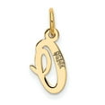 thumbnail image 4 of 14K Yellow Gold Small Script Initial Letter O Charm, 4 of 5