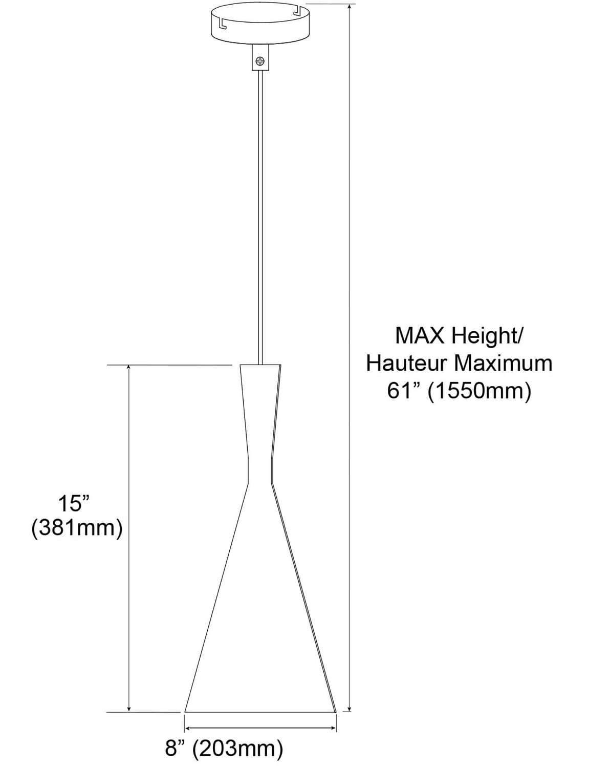 Dainolite HKI-81P-BK Pendant