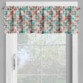 thumbnail image 2 of Ambesonne Retro Valance Pack of 2, Abstract Mosaic Floral, 42"X18", Grey Turquoise Red, 2 of 5