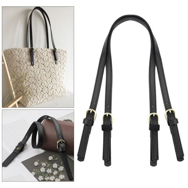 Universal Leather Shoulder Bag Strap Replacement Bag Handles for Bag Black