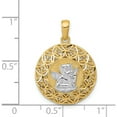 thumbnail image 4 of 14K Yellow & Rhodium With Polished Filigree Guardian Angel Pendant Made In United States k6370, 4 of 6