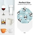 thumbnail image 6 of Picia Cute Panda Bear Printed Leather Coasters for Drinks, 4" Drink Coasters Set of 4 for Tabletop Protection, Handmade Luxurious Home Décor and Housewarming Gift -Octagon, 6 of 6