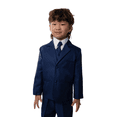 thumbnail image 2 of Suit The Boyz Boys 5-Piece Wedding & Ring Bearer Formal Suit Set - Leo Indigo (Little & Big Boys), 2 of 3