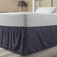 thumbnail image 1 of Polka Dots Bed Skirt, Retro Design of Continuing Spots Random Geometric Details, Elastic Bedskirt Dust Ruffle Wrap Around for Bedding Decor, 4 Sizes, Ruby Slate Blue, by Ambesonne, 1 of 2