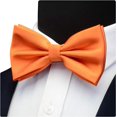 thumbnail image 4 of LAICAIW Mens Solid Color Double Fold Pre-tied Bow Tie and Pocket Square Cufflink Set with Gift Box, 4 of 7