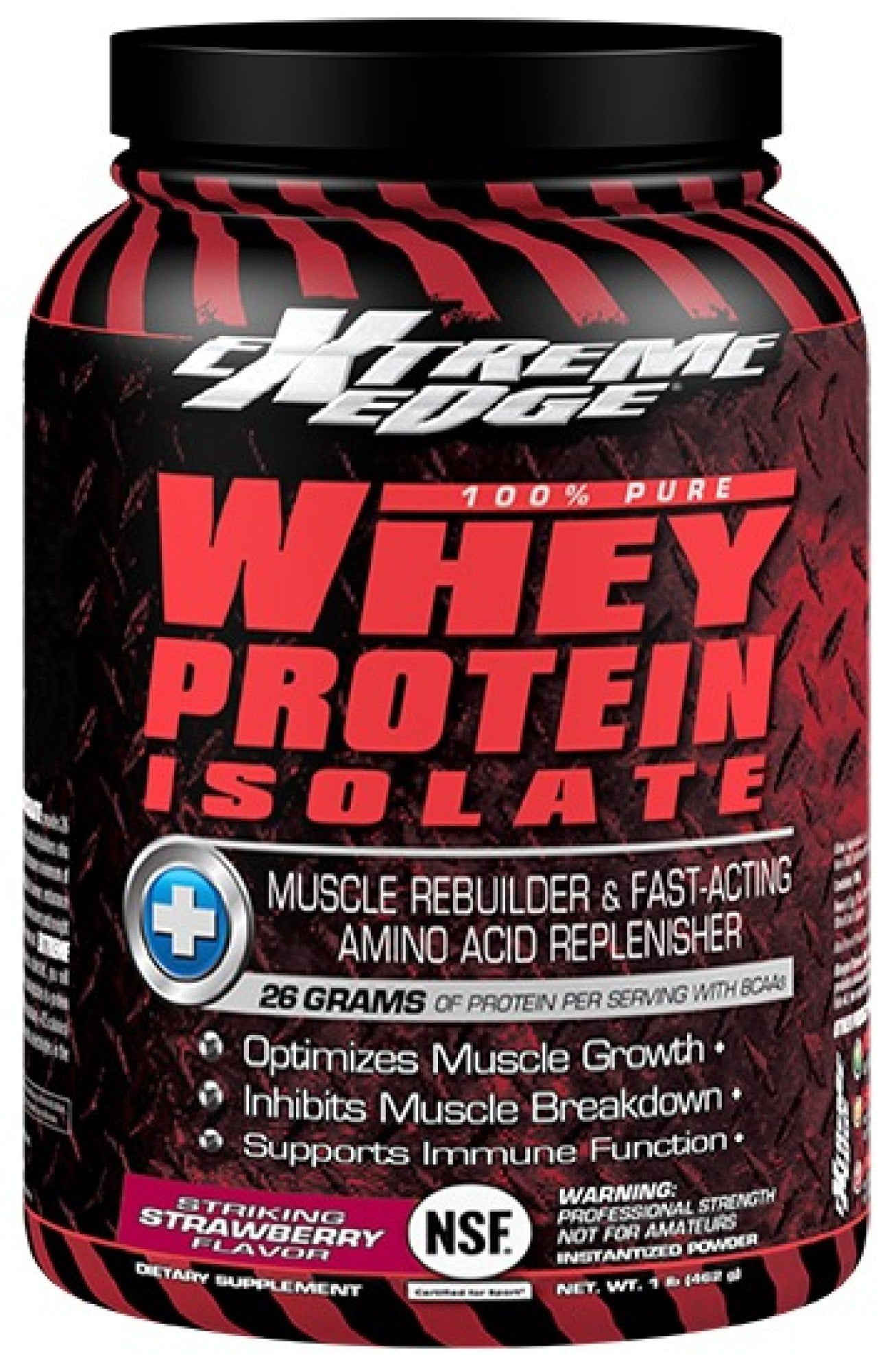 Extreme Edge Whey Protein Isolate Striking Strawberry 1 lb Powder
