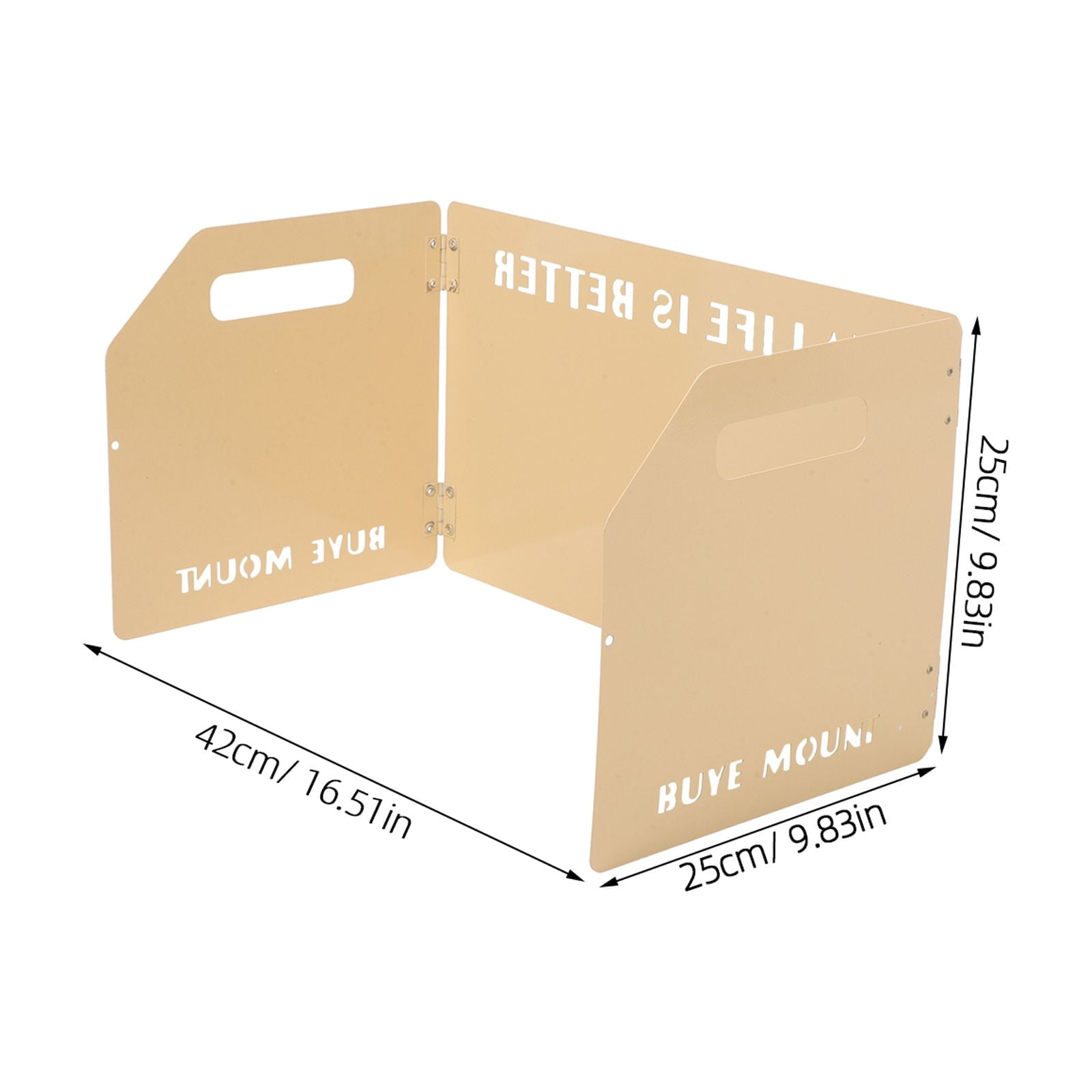 Raindrops Portable Windshield for Gas Stove with Foldable Design and Smooth Surface Khaki 1 Piece