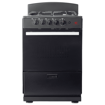 Master-Chef - 24" Black R Gas Space Saver Range with 3.0 CFT Oven Capacity - Italian SABAF Sealed Burners, 1 Ultra-Fast and 3 Fast – Easy to Clean, Iron Grates, and Cool Knobs CSA Certified