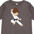 thumbnail image 4 of Inktastic Karate Girl, Cute Girl, Black Belt, Brown Hair Girls Long Sleeve Toddler T-Shirt, 4 of 5