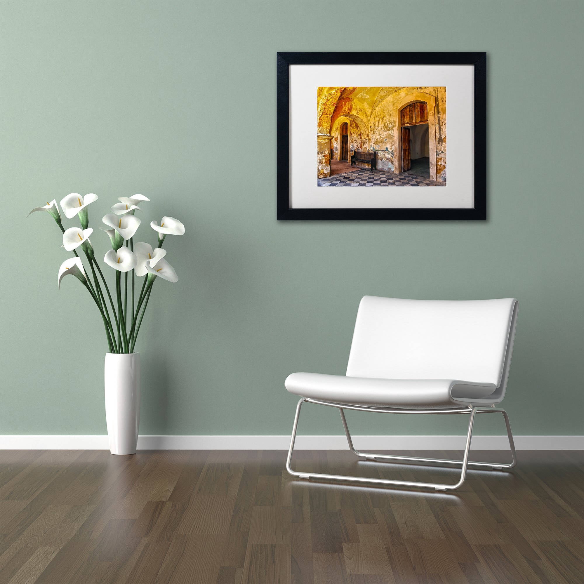 Trademark Fine Art "Castillo de San Felipe del Morro 1" Canvas Art by CATeyes, White Matte, Black Frame