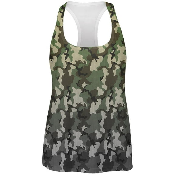 Faded Camo All Over Womens Work Out Tank Top Multi 2XL