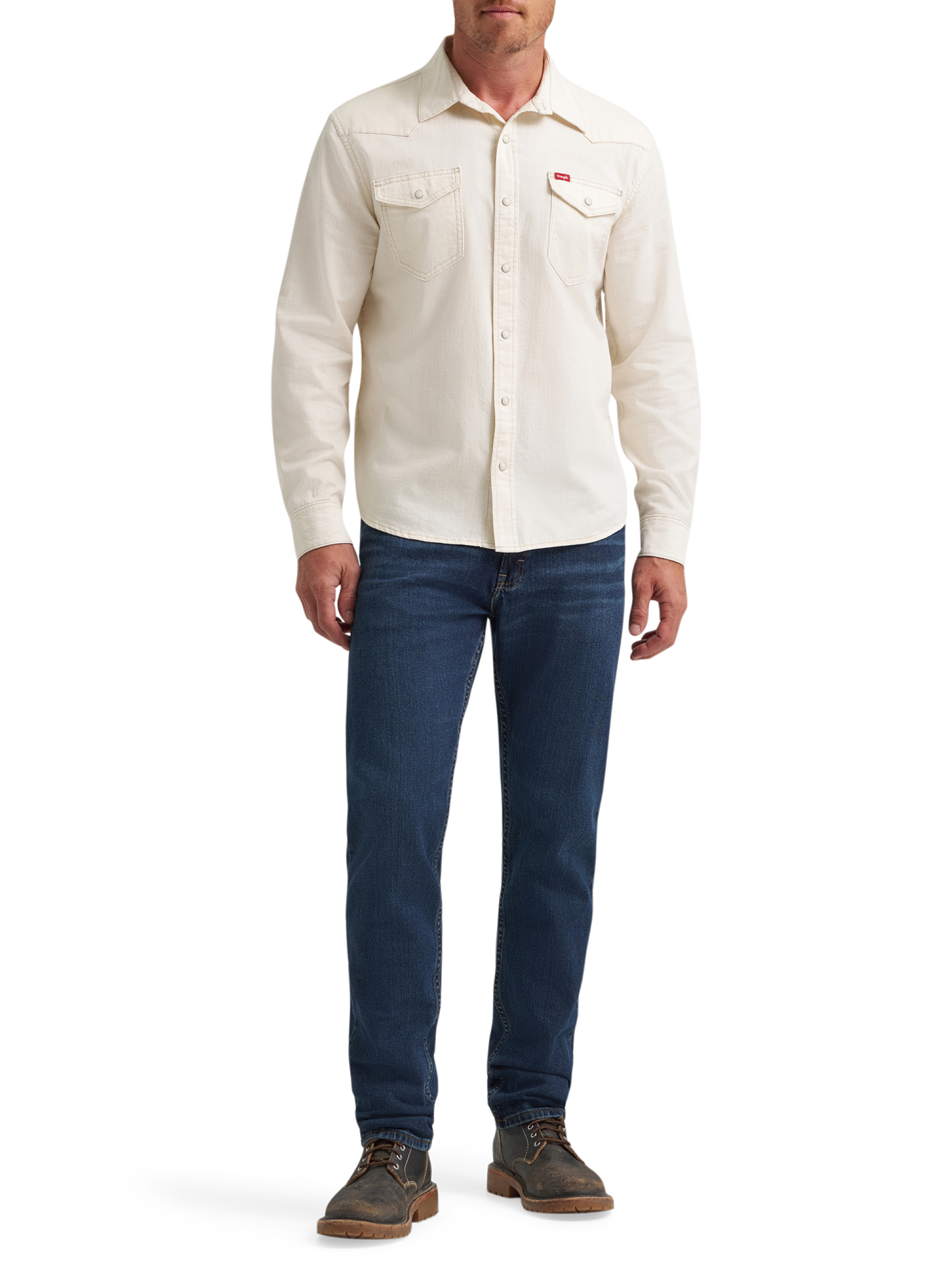 Wrangler Men's Slim Fit Long Sleeve Twill Denim Shirt photo 4