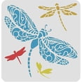 thumbnail image 1 of Reusable 11.8x11.8 Inch Plastic Dragonfly Stencil Template for DIY Wall Art and Craft Decor, 1 of 5