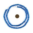 thumbnail image 2 of The Bead Chest Translucent Blue Glass Donut Beads - 24 Inch Strand of Indonesian Rondelle Java Glass Beads for Crafts & Jewelry Making, 2 of 3