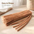thumbnail image 3 of 100 Pieces 7mm x 12 Inch Pipe Cleaners, Thick Fuzzy Light Brown Chenille Stems for Craft Supplies Kids DIY Art Decorations, 3 of 6