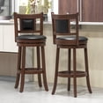 thumbnail image 3 of Topbuy 25.5” Upholstered Bar Stools Set of 2 360° Swivel Round Counter/Bar Height Stools w/Curved Backrest & Footrest, 3 of 8