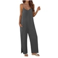thumbnail image 1 of TaTaai Women's Summer Evening Jumpsuit Sleeveless Halter Neck Wide Leg Long Pants Solid Color Casual One Piece with Low Back Detail for Party and Night Out Gift, 1 of 5