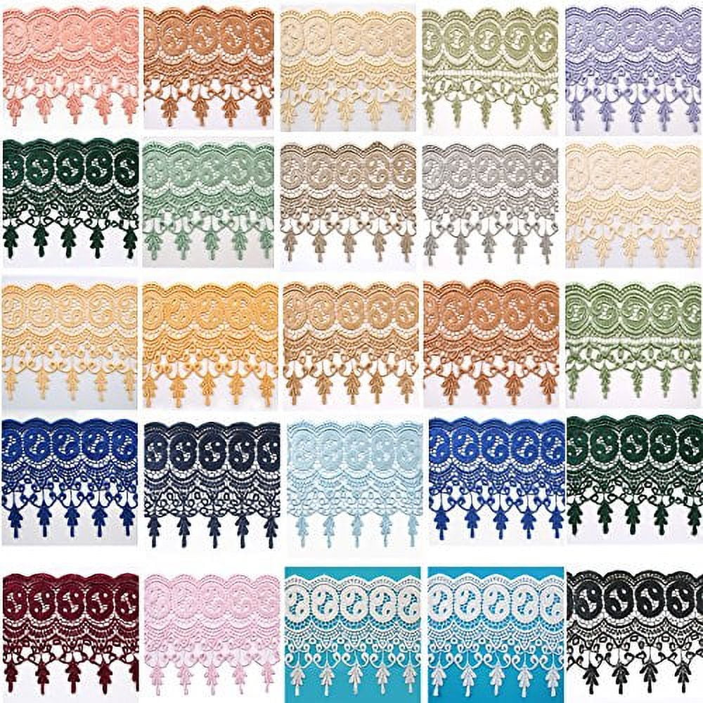 Altotux 7.5" Embroidered Floral 5 Colors Shades Hues of Green Dark Light Hunter Lime Sage Mint Olive Floral Venice Lace Trim Guipure By Yard (Olive)