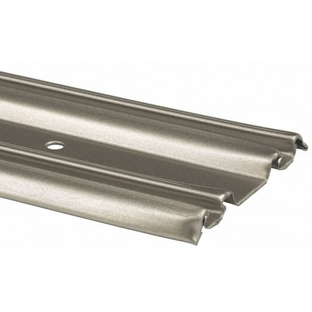 By-Pass Mirror Door Bottom Track  48 in.  Roll-Formed Steel  Satin Nickel Finish