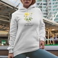 thumbnail image 2 of Chin Up, Buttercup with Watercolor Yellow Buttercup Flower Art Merch Gift, White Hooded Sweatshirt or Hoodie, Small, 2 of 5