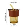 thumbnail image 3 of Glass Cups Water Bottles With Straw And Lid Iced Coffee Glasses Tumbler Iced Coffee Mug Insulated Glass Cup With Silicone Sleeve, 3 of 6