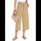 thumbnail image 1 of Pantalones Cortos para Mujer, Informales, con Cordón y Bolsillos, Holgados, de Cintura Alta y Pierna . Caqui XL, 1 of 6