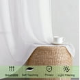 thumbnail image 4 of OVZME Troy White Crushed Sheer Curtains 84 inches Long 2 Panels, Light Filtering Privacy Solid Texture Curtains with Rod Pocket Soft Breathable Window Treatments for Bedroom Living Room, 42Wx84L, 4 of 7