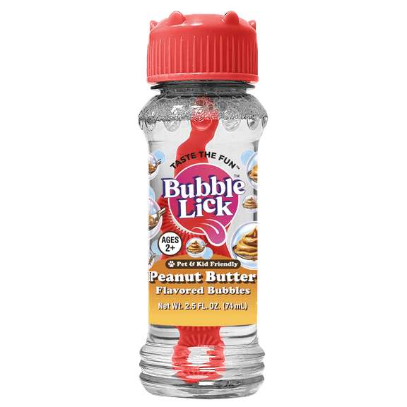 BubbleLick Bubble Treats Peanut Butter Flavored Bubbles for Dogs, 2.5 fl oz