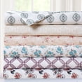 thumbnail image 2 of Veria 4 Piece Queen Bedsheet Set with Celtic Knot Print The Urban Port, White and Gray- Saltoro Sherpi, 2 of 5