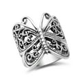 thumbnail image 3 of AeraVida Elegantly Handcrafted Sterling Silver Butterfly Wrap-Around Ring - 8, 3 of 6