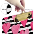 thumbnail image 3 of FMSHPON Pink Hearts Stripe Valentine's Day Clipboard Hardboard Wood Nursing Clip Board and Pull for Standard A4 Letter 13x9 inches, 3 of 5