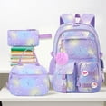 thumbnail image 3 of Women’s 3-Piece Blue Tie Dye Laptop Backpack Set, 15.6" Computer Bag with Lunch Box & Pencil Case, Water Resistant School Travel Pack for College & Work, 3 of 3
