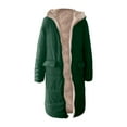thumbnail image 4 of iHPH7 Women's Winter Coats Parkas for Women Warm Winter Coats for Women Casual Outerwear Long Jackets for Women Fleece Jacket Women Winter Jackets for Women Green 2 L, 4 of 4