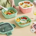thumbnail image 3 of Portable 1200ml 1700ml Lunch Box Container Salad Bowl Bento Boxes Kitchen Accessories Food Container for Outdoor Picnic Pink 1200ml, 3 of 6